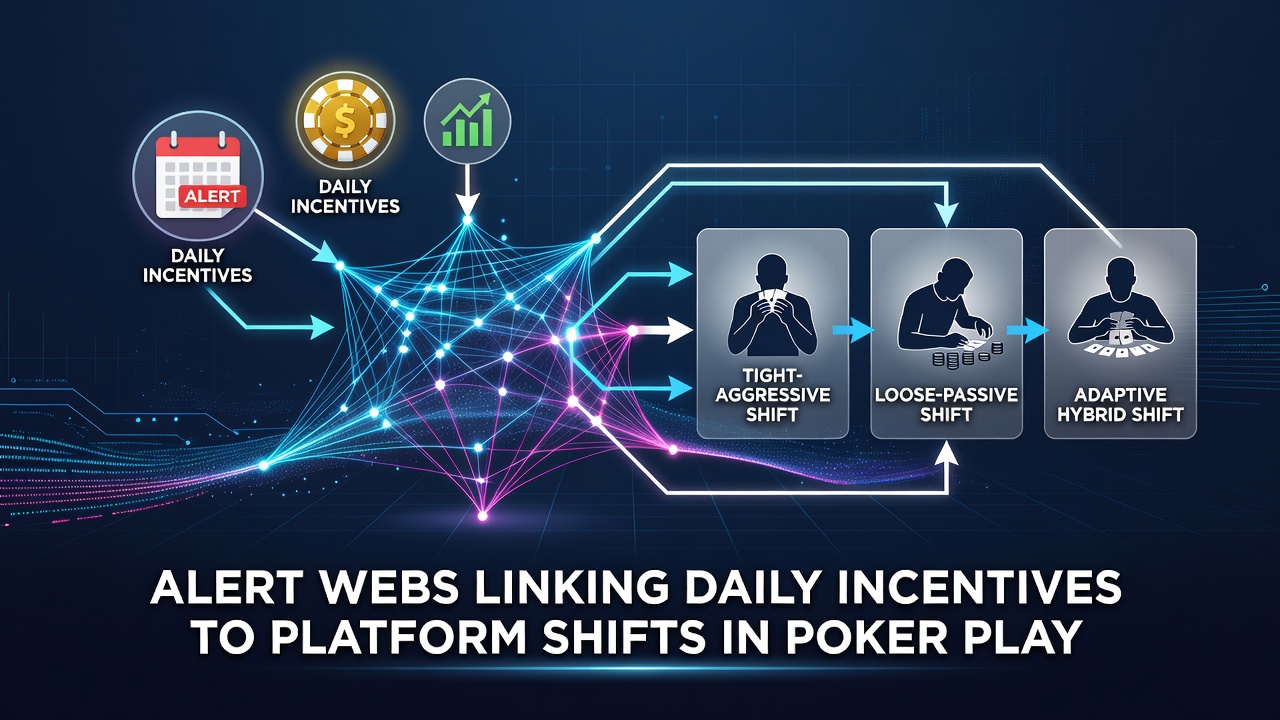 Illustratie van waarschuwingssystemen en dagelijkse pokerincentives die spelers naar verschillende platforms leiden