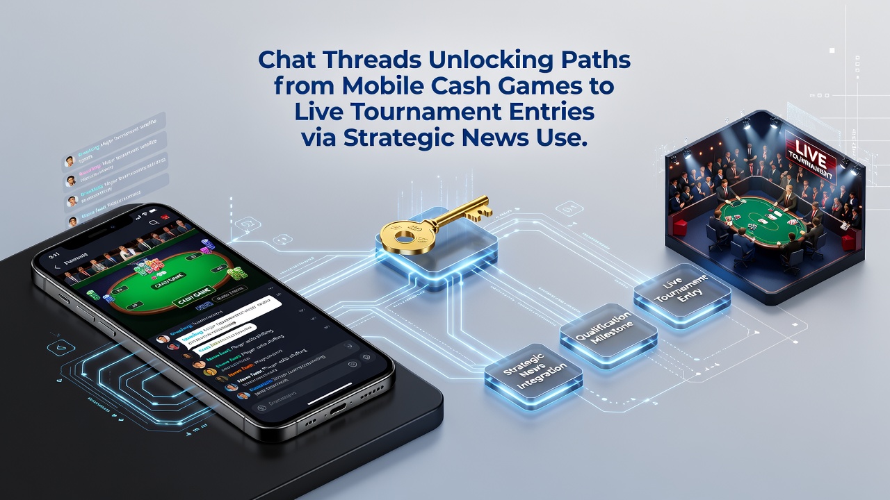 Chatthreads en nieuwsstrategieën die mobiele cashgames koppelen aan live toernooien