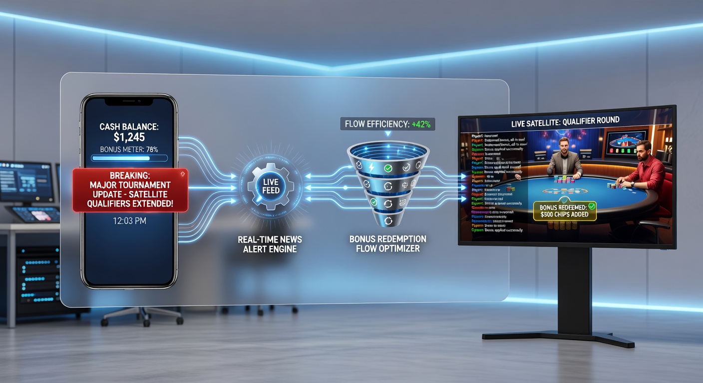 Overzicht van bonusstromen tussen mobiele cash games en live satelliettoernooien
