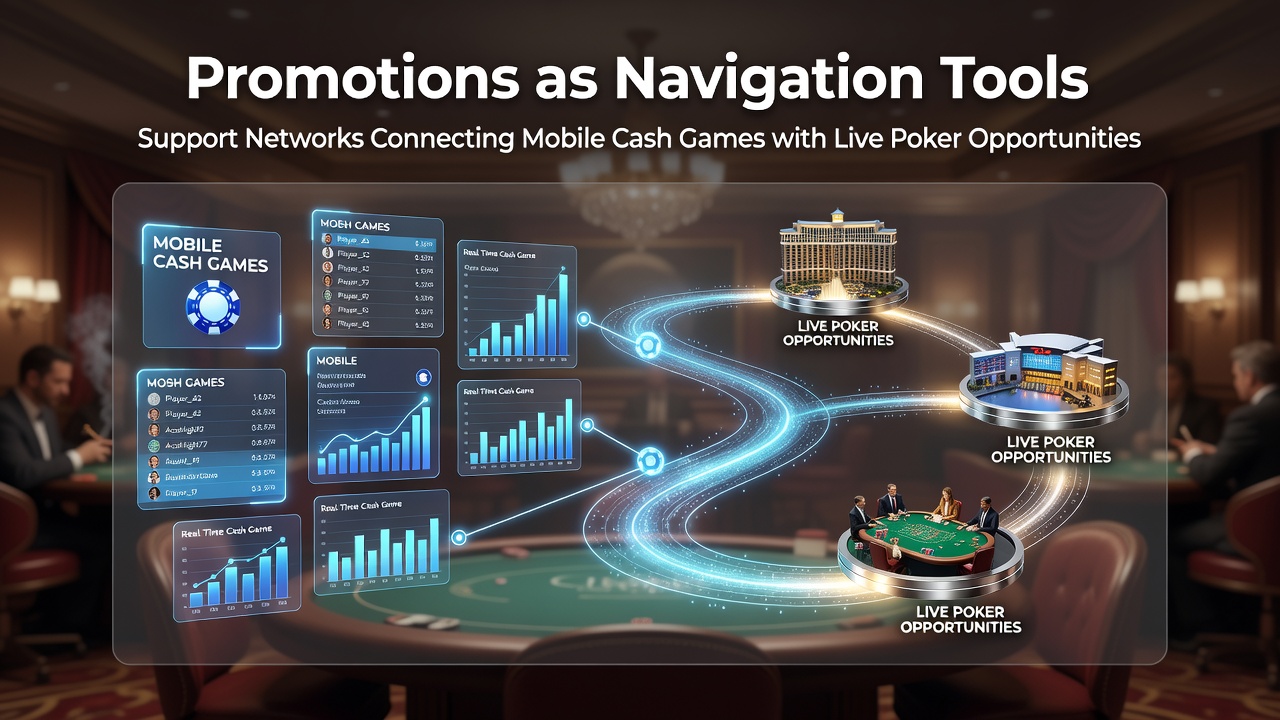 Mobiele poker apps en live toernooien verbonden via promoties en supportnetwerken in 2026