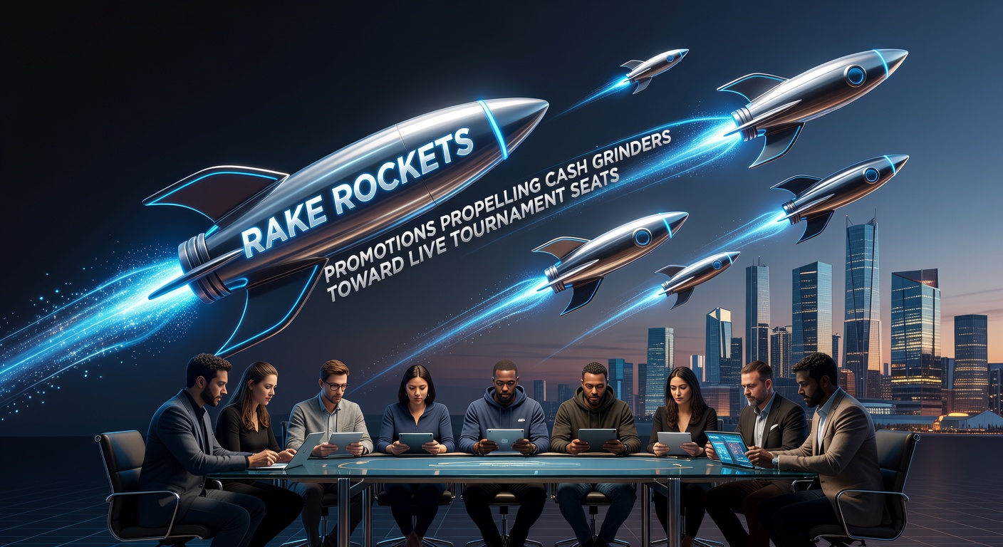 Grafiek met stijgende rake-punten die leiden naar live tournament seats in pokerpromoties