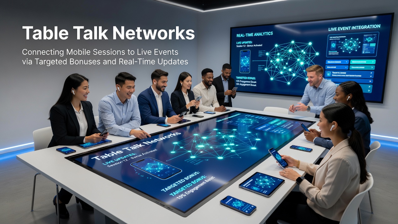 Table Talk netwerken die mobiele poker sessies koppelen aan live evenementen met gerichte bonussen