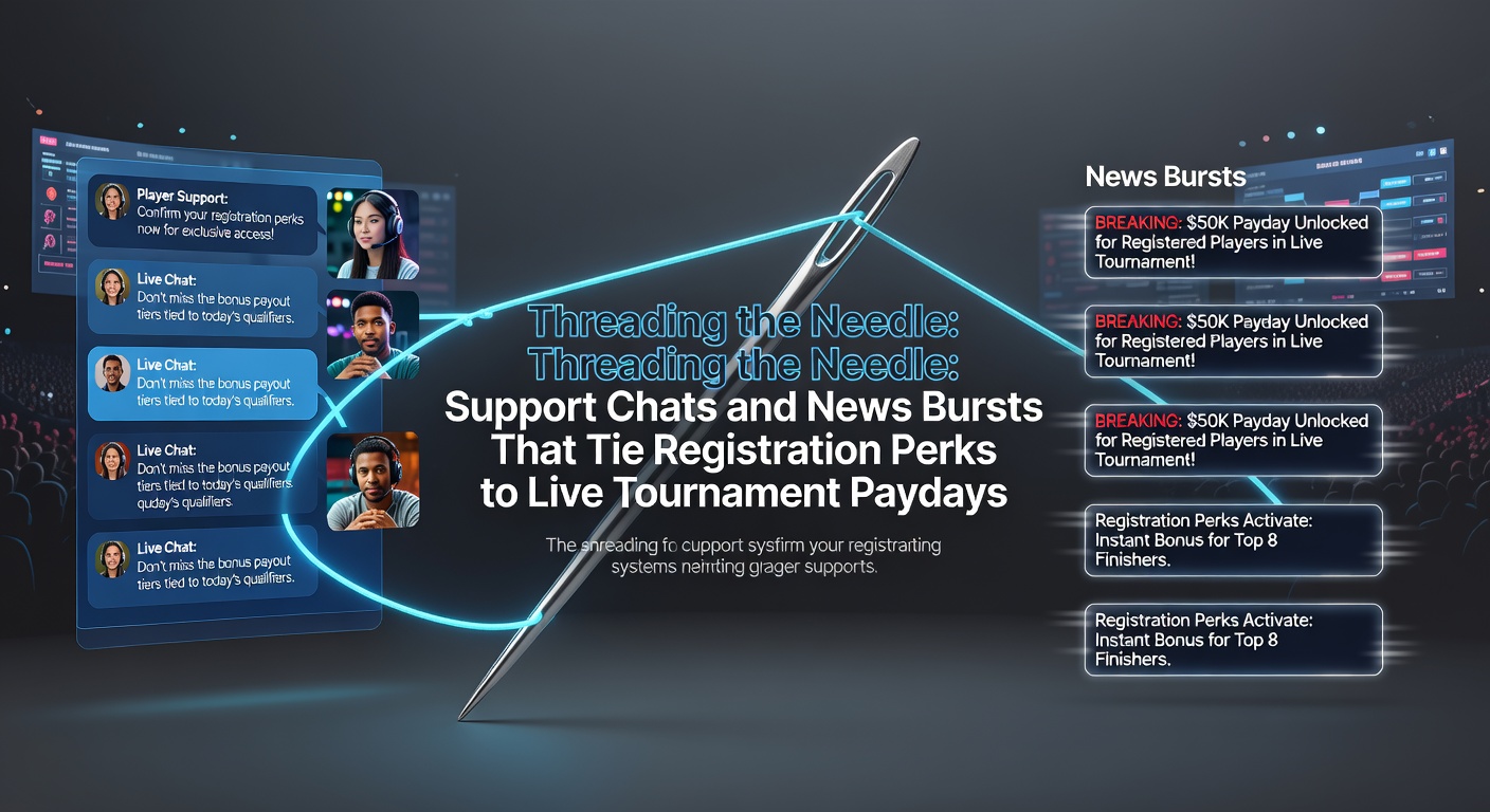 Schermafbeelding van een live supportchat tijdens een pokertoernooi, met nieuwsnotificaties over bonussen en prijzen